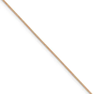 0.7mm, 14k Rose Gold, Box Chain Necklace