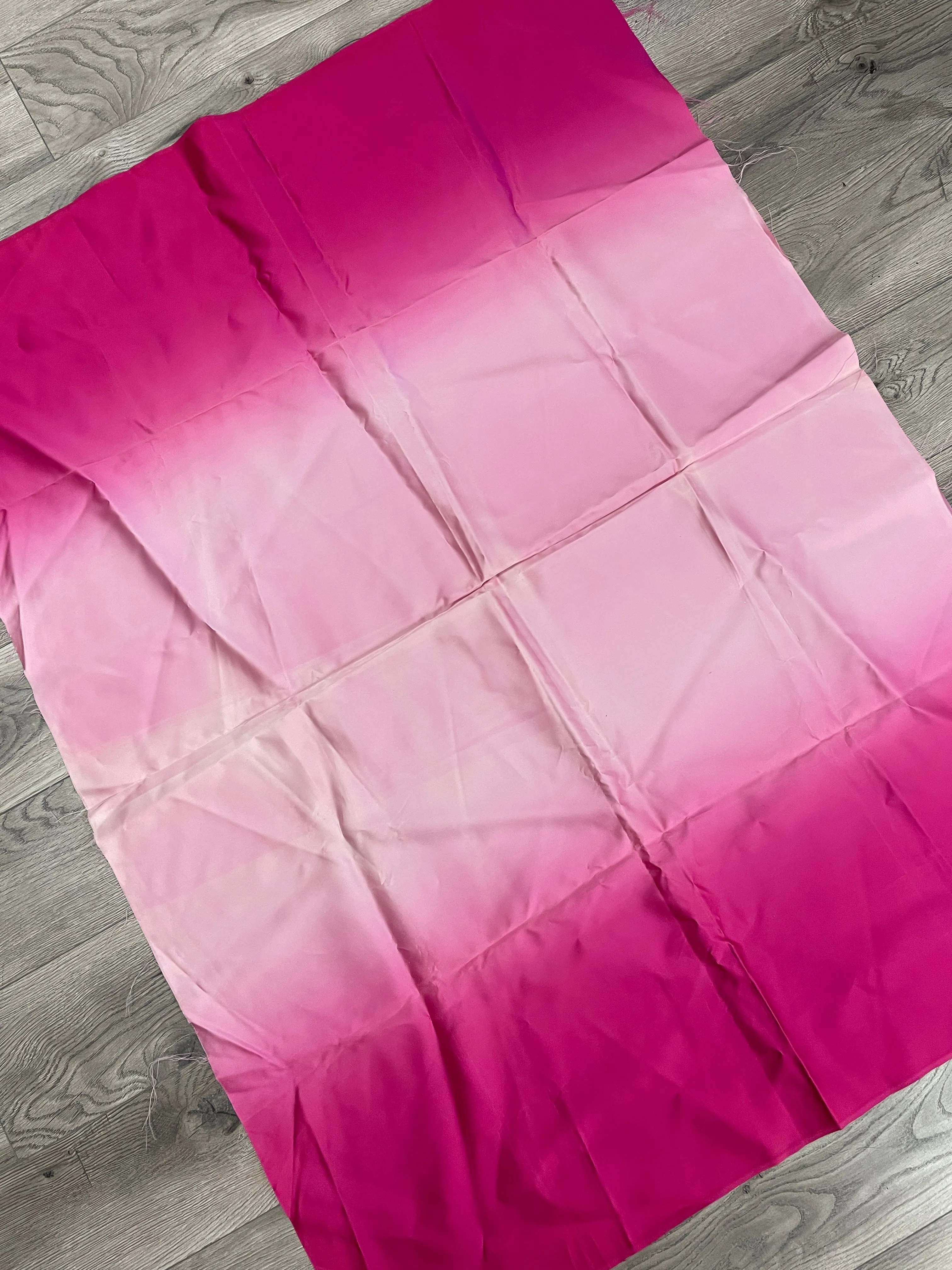 1 YD Acetate Satin Hand-Dyed Vintage - Ombre Fuchsia and Pink