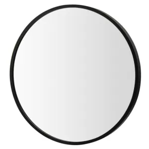 16-inch Round Wall Mirror with Aluminum Alloy Frame-Black