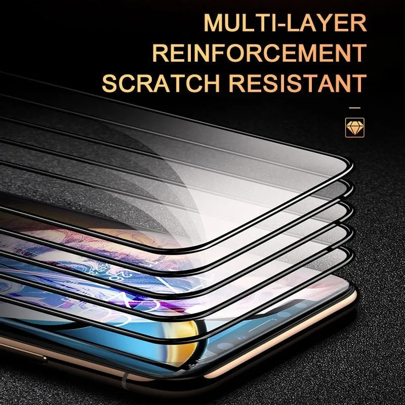 2/4PCS 9D Screen Protector Tempered Glass for iPhone