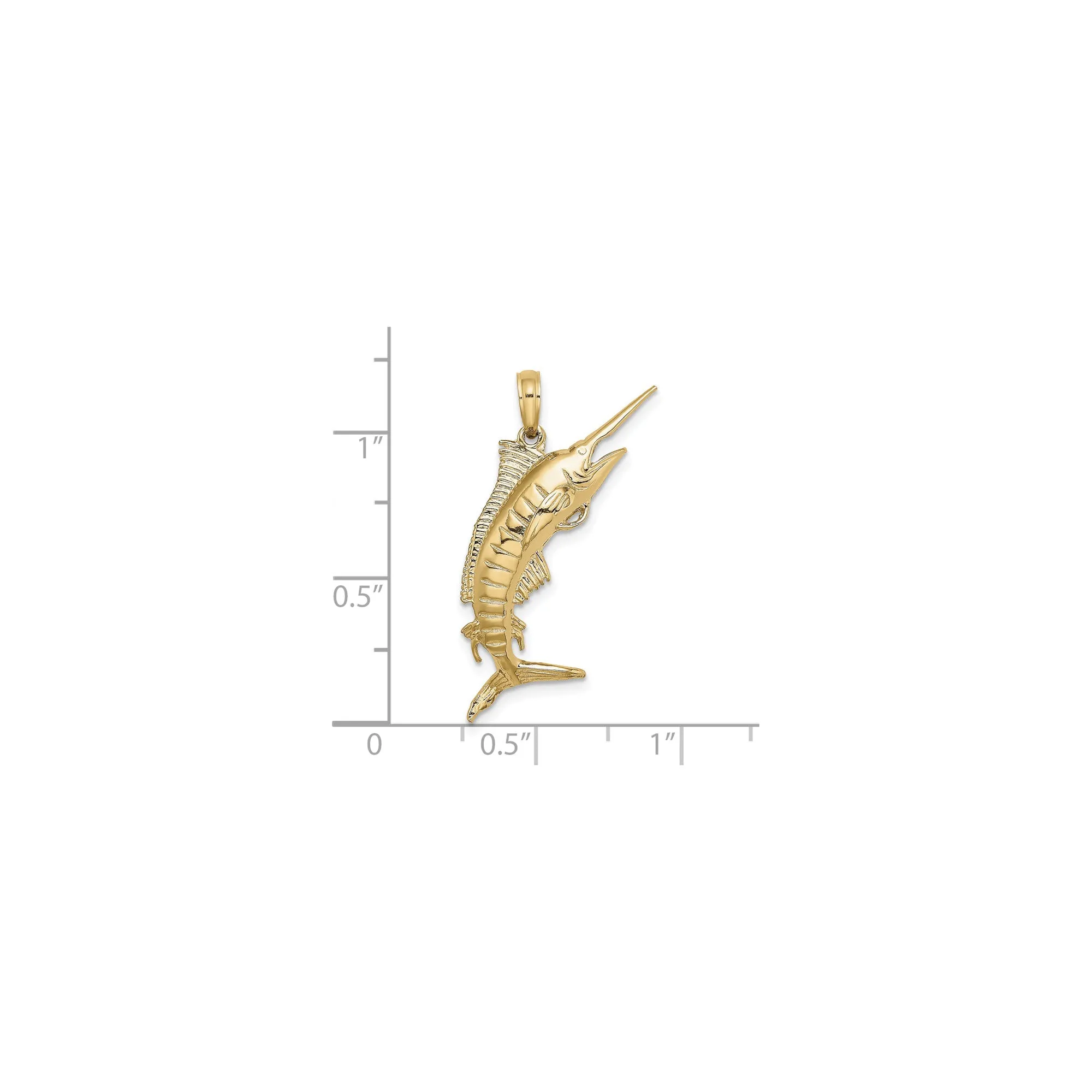 3D Blue Marlin Pendant (14K)