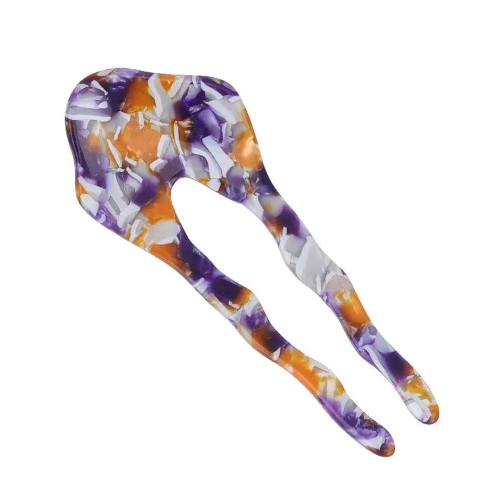 Acetate Marble U Shaped Kanzashi Comb
