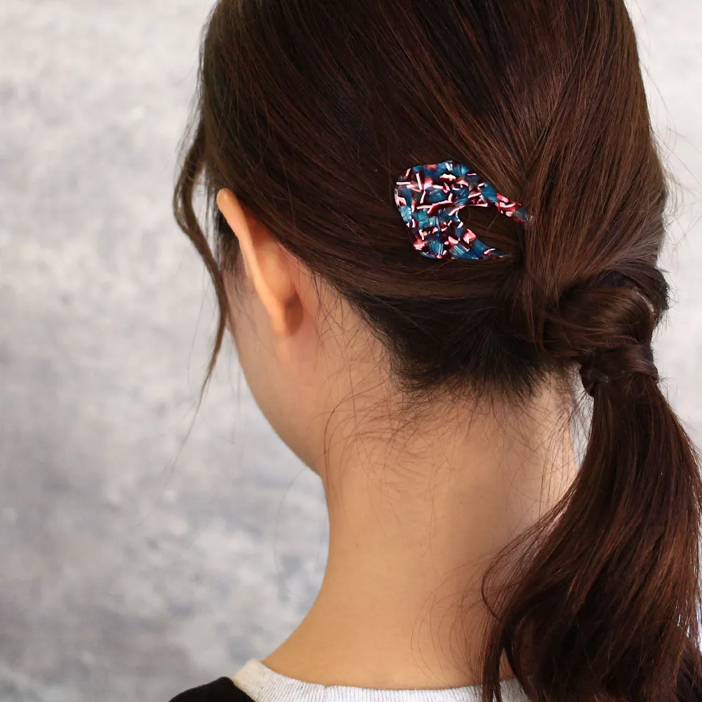 Acetate Marble U Shaped Kanzashi Comb