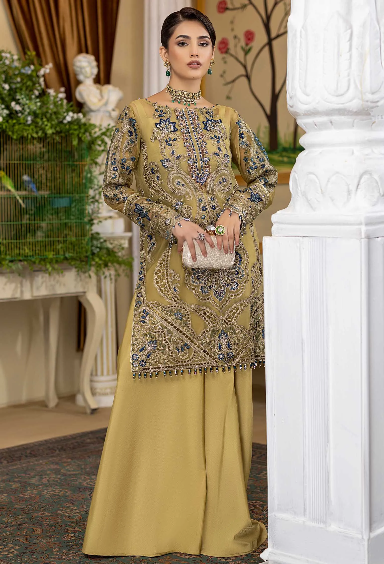 Adan's Libas Restic Affairs Embroidered Organza Collection – Royal Fusion A