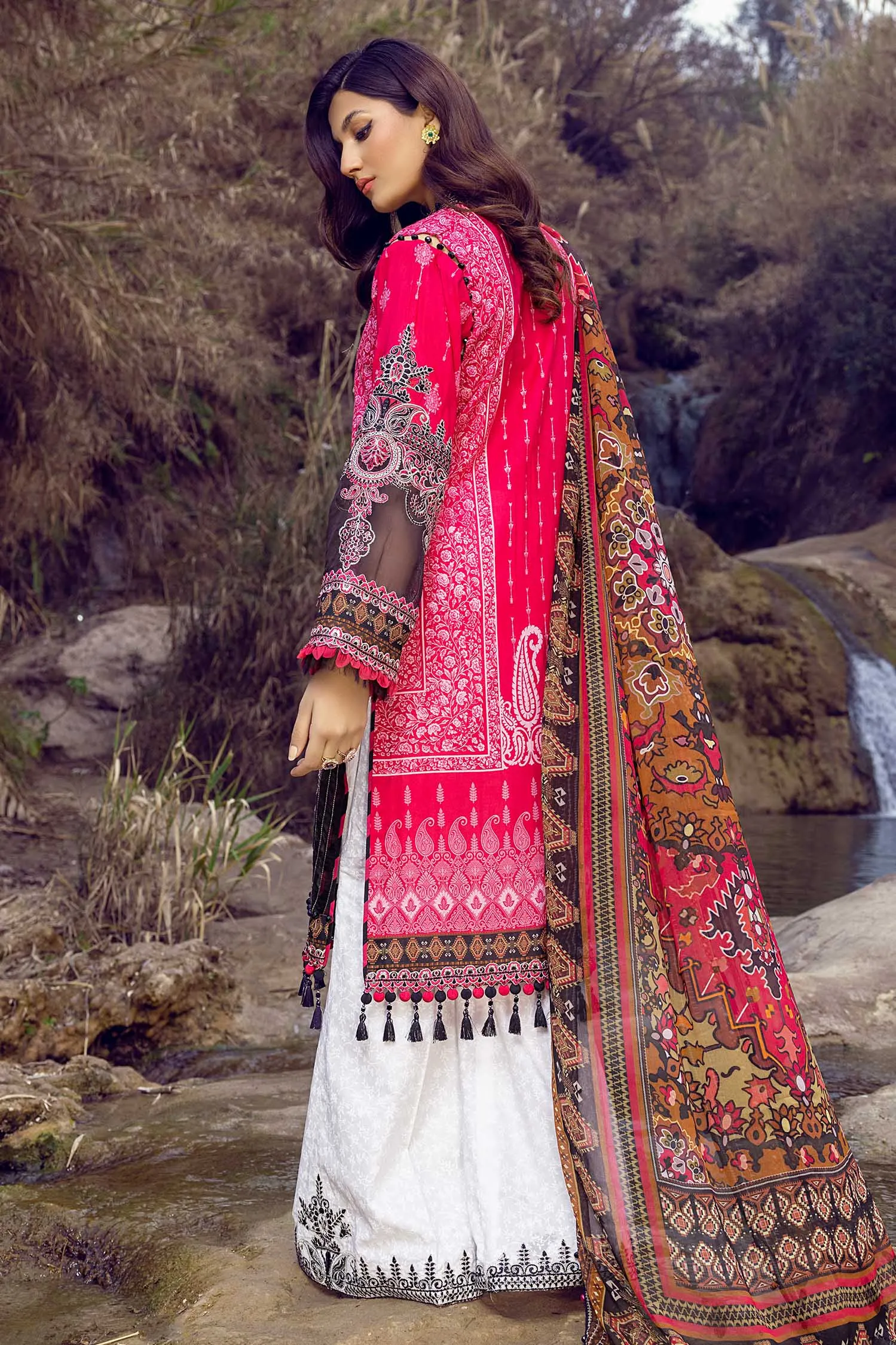 Adan's Libas Wadi-e-Soan Lawn Collection Pink Muddle- 06