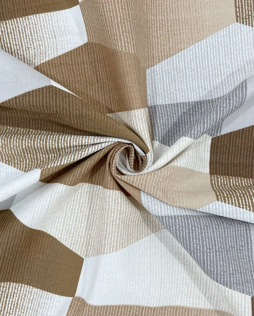 Beige Geometric Pure Cotton Diwan Set