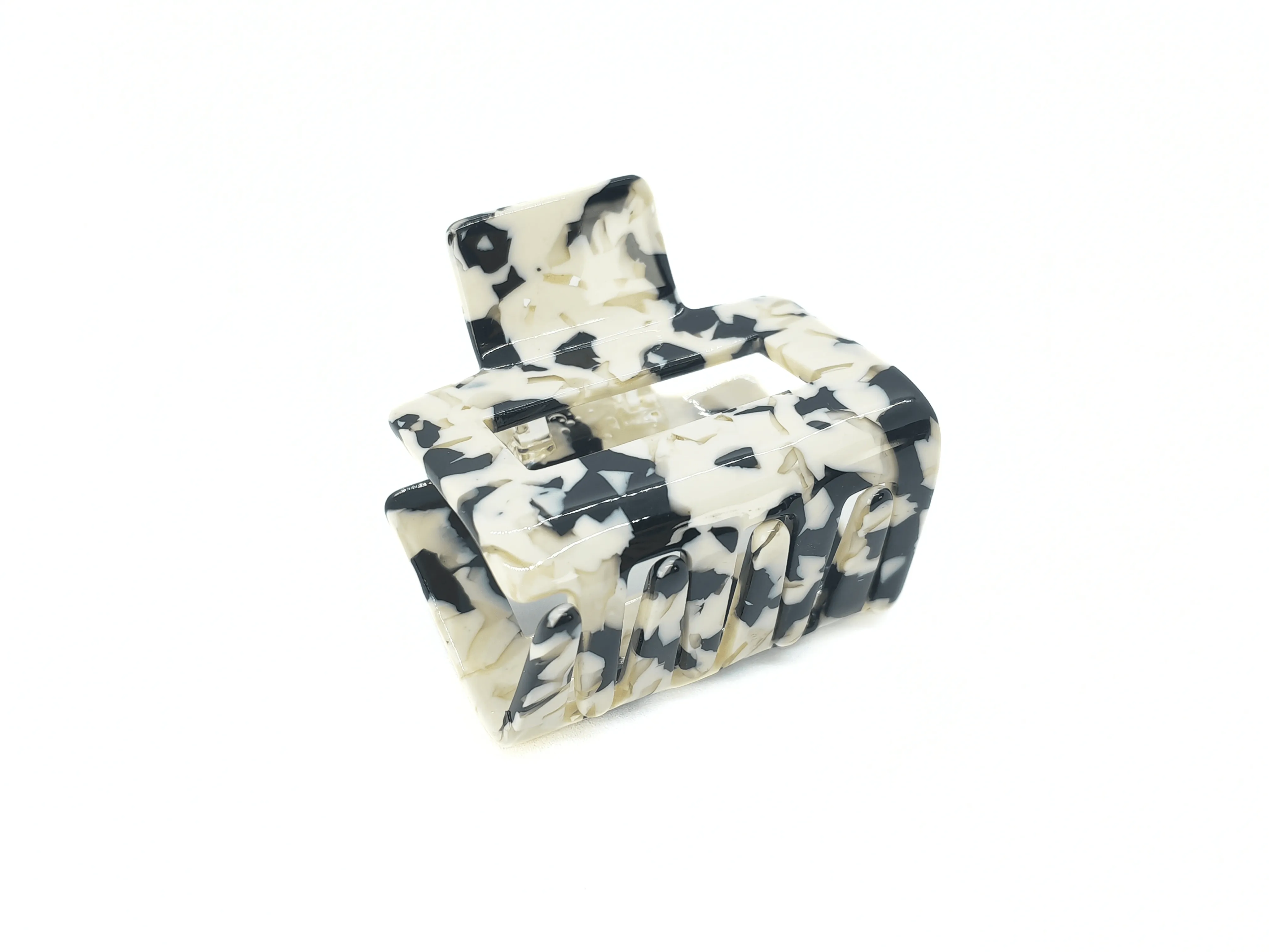 Black & White Mosaic Square Hair Claw Clip