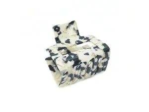 Black & White Mosaic Square Hair Claw Clip