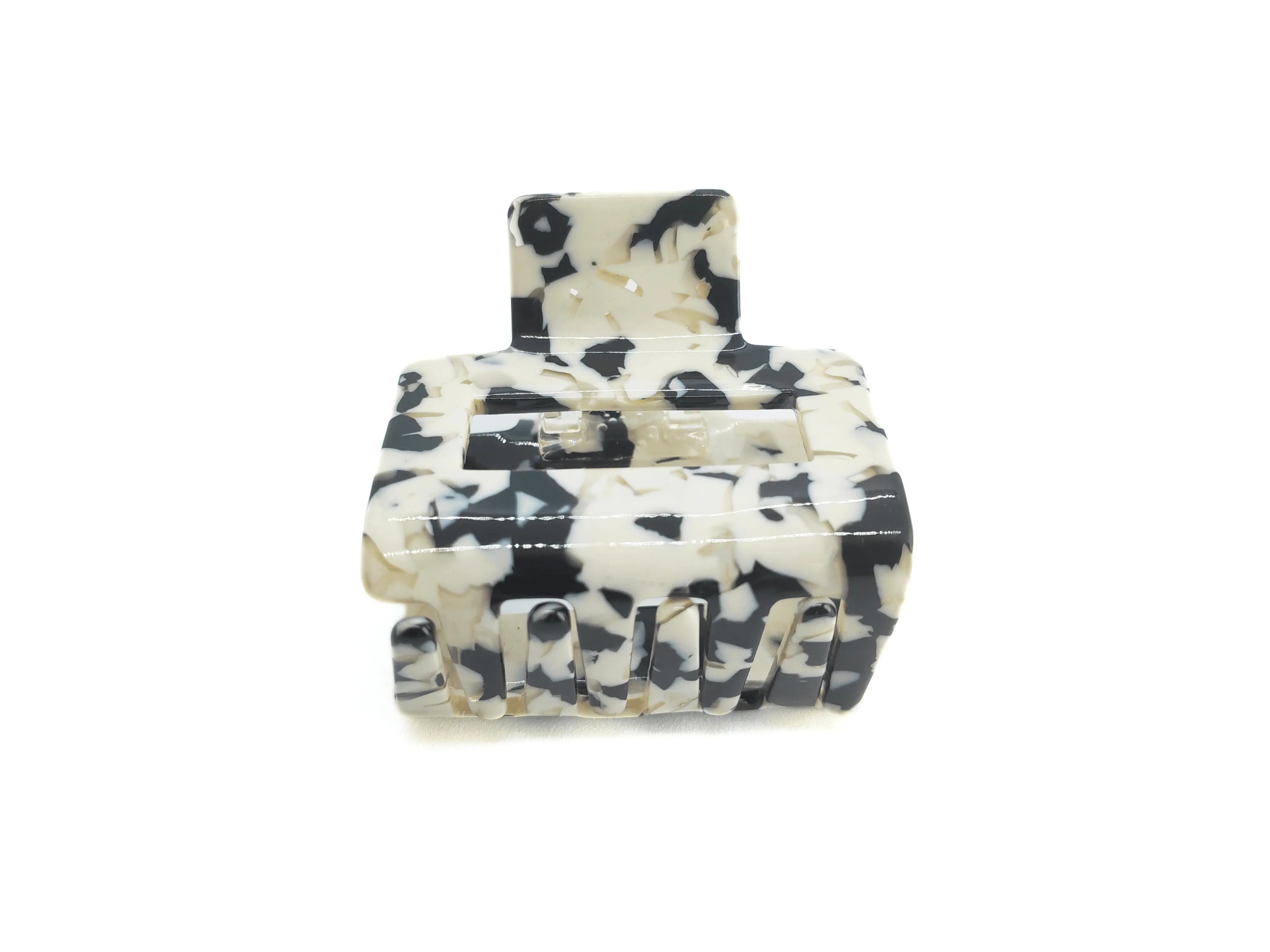 Black & White Mosaic Square Hair Claw Clip