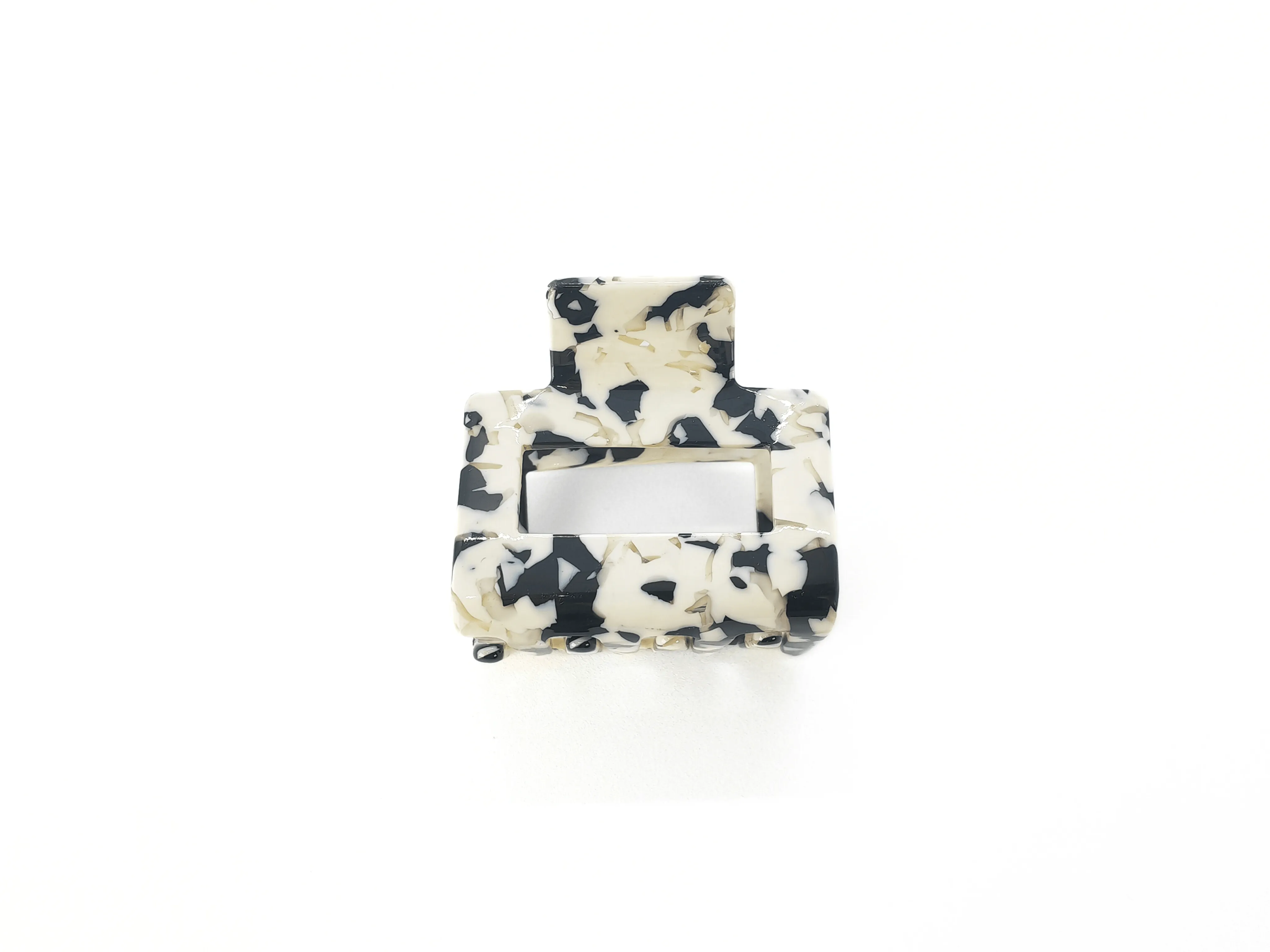 Black & White Mosaic Square Hair Claw Clip