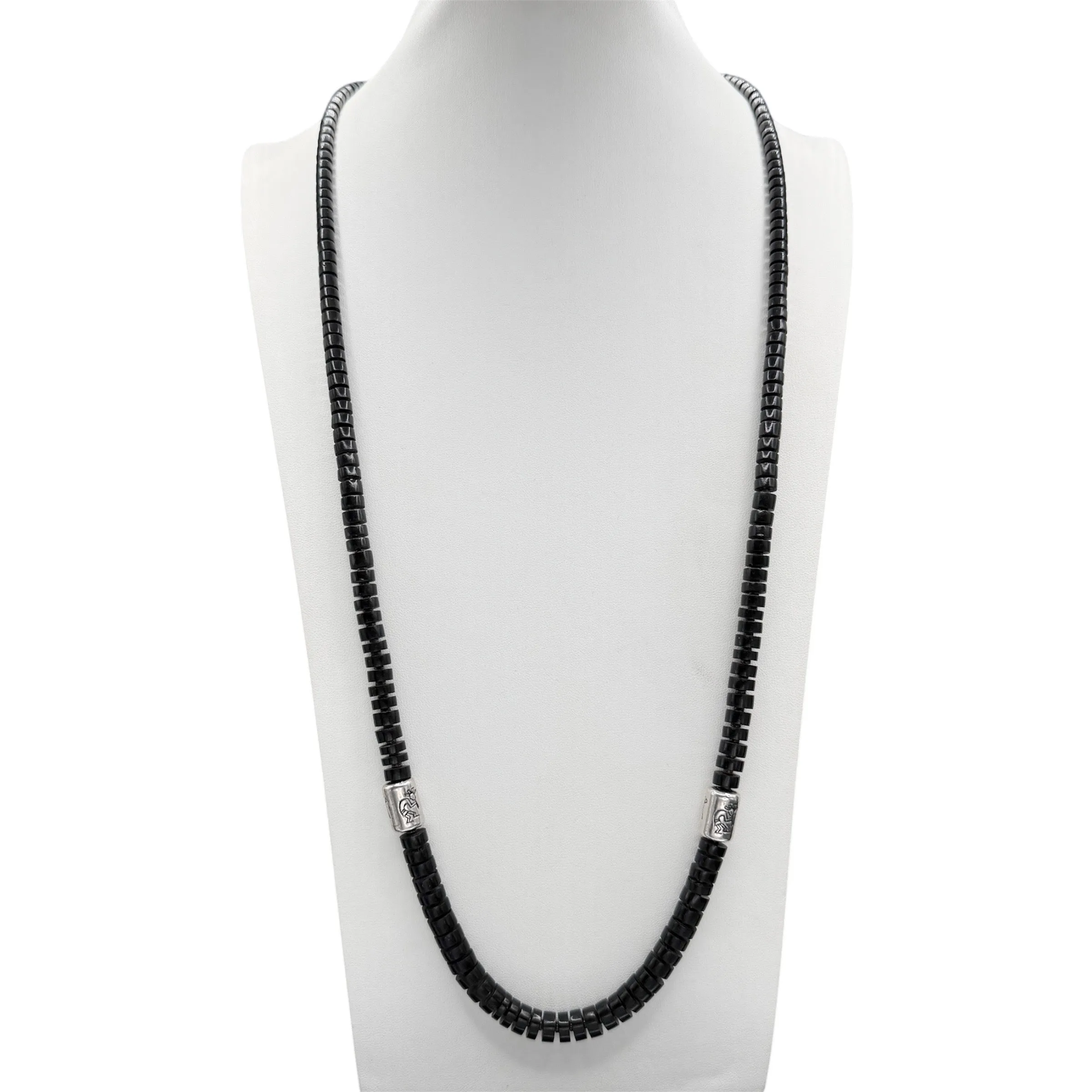Black Jet Kokopelli Necklace Santo Domingo