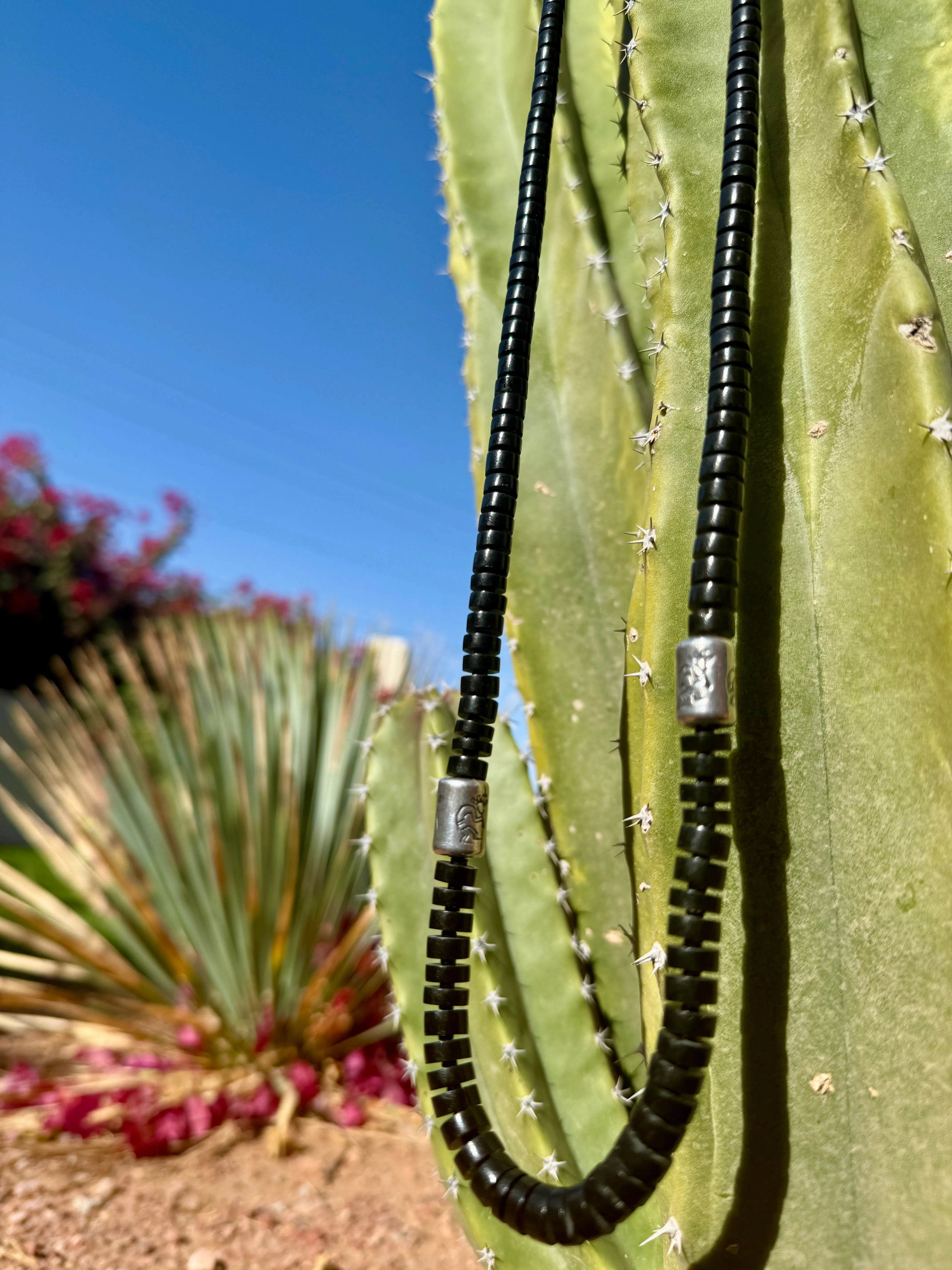 Black Jet Kokopelli Necklace Santo Domingo