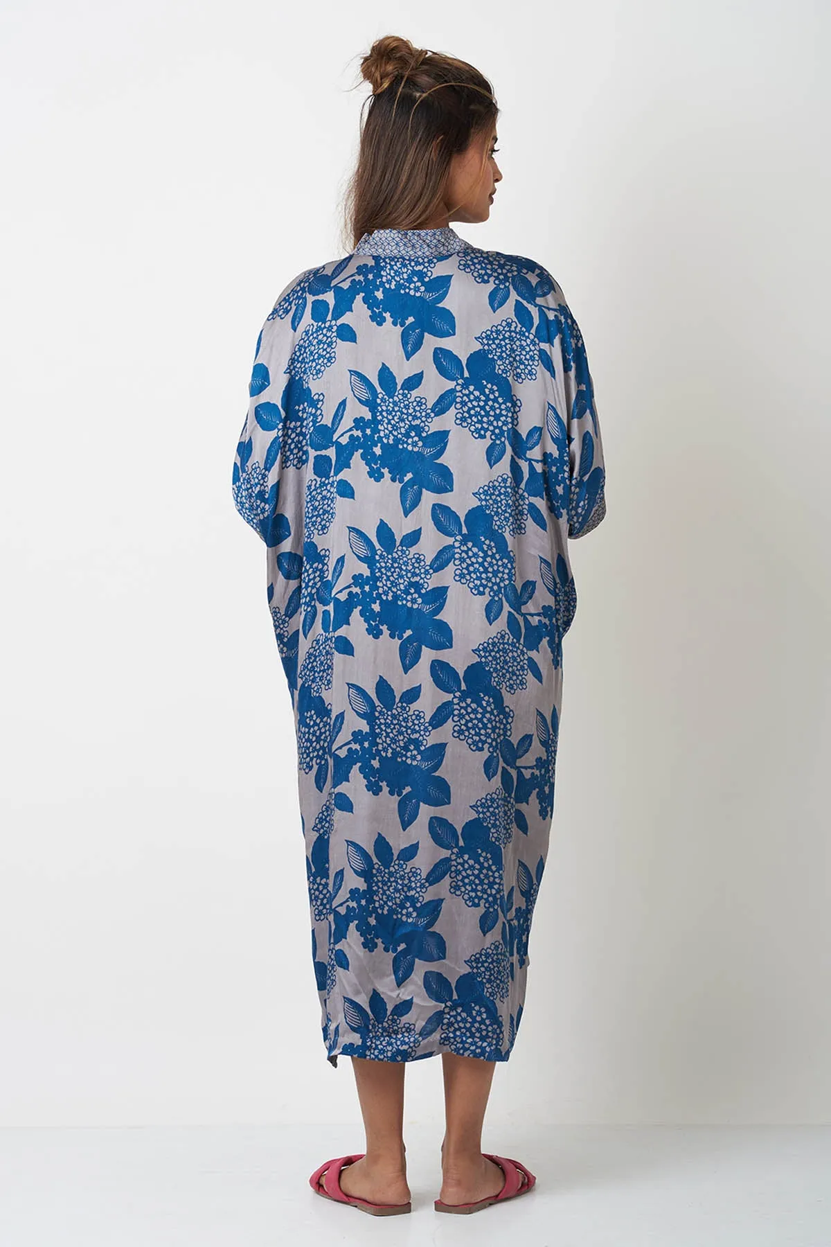Blue Floral Printed Kaftan