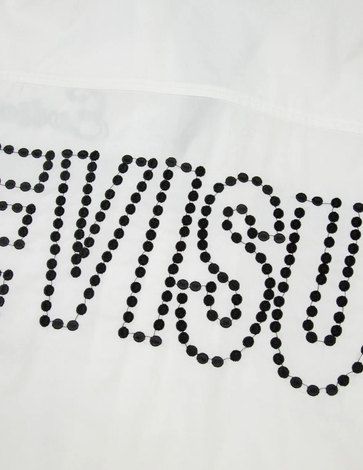 Chain-Stitched Embroidery Logo Boxy Tencel Shirt