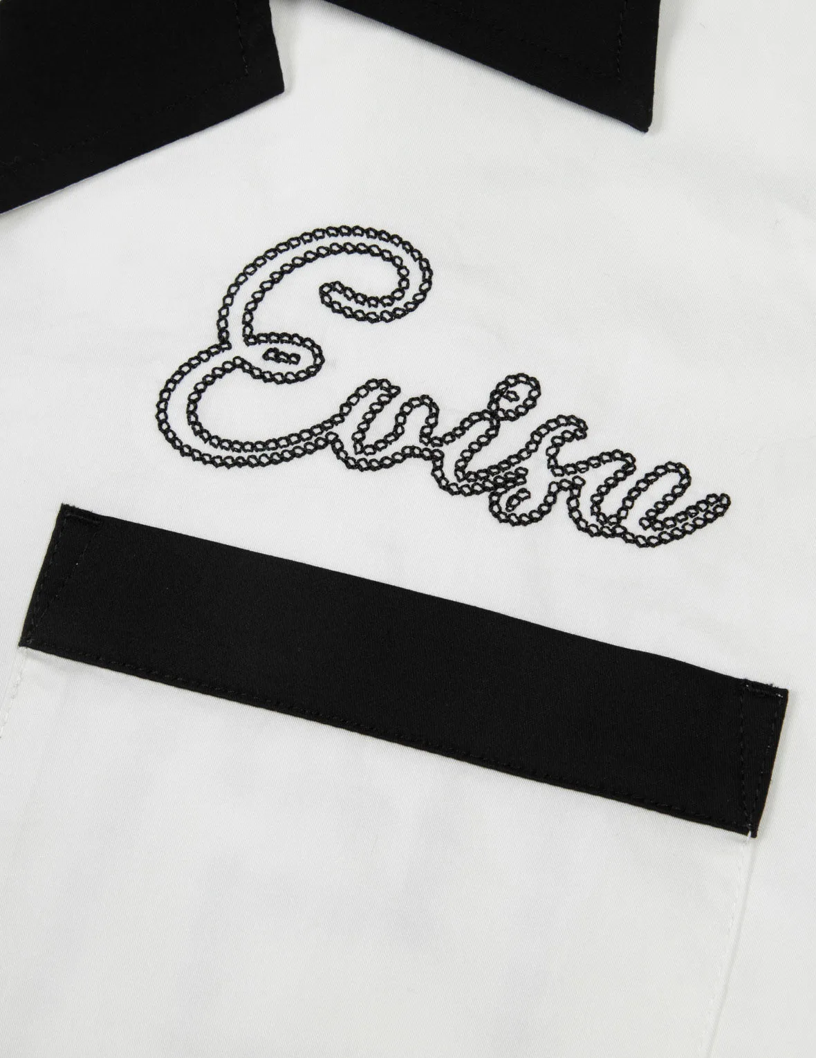 Chain-Stitched Embroidery Logo Boxy Tencel Shirt