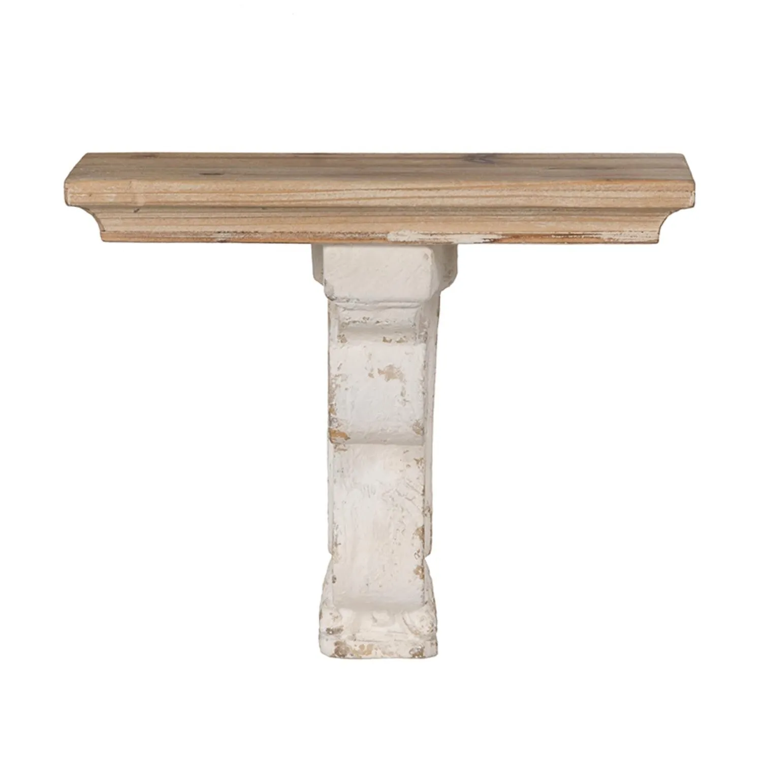 Classic Corbel Style White Washed Wall Shelf | 11.5"x14"