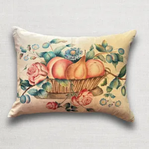 Custom 19th Century Velvet Folk Art Painting Pillow