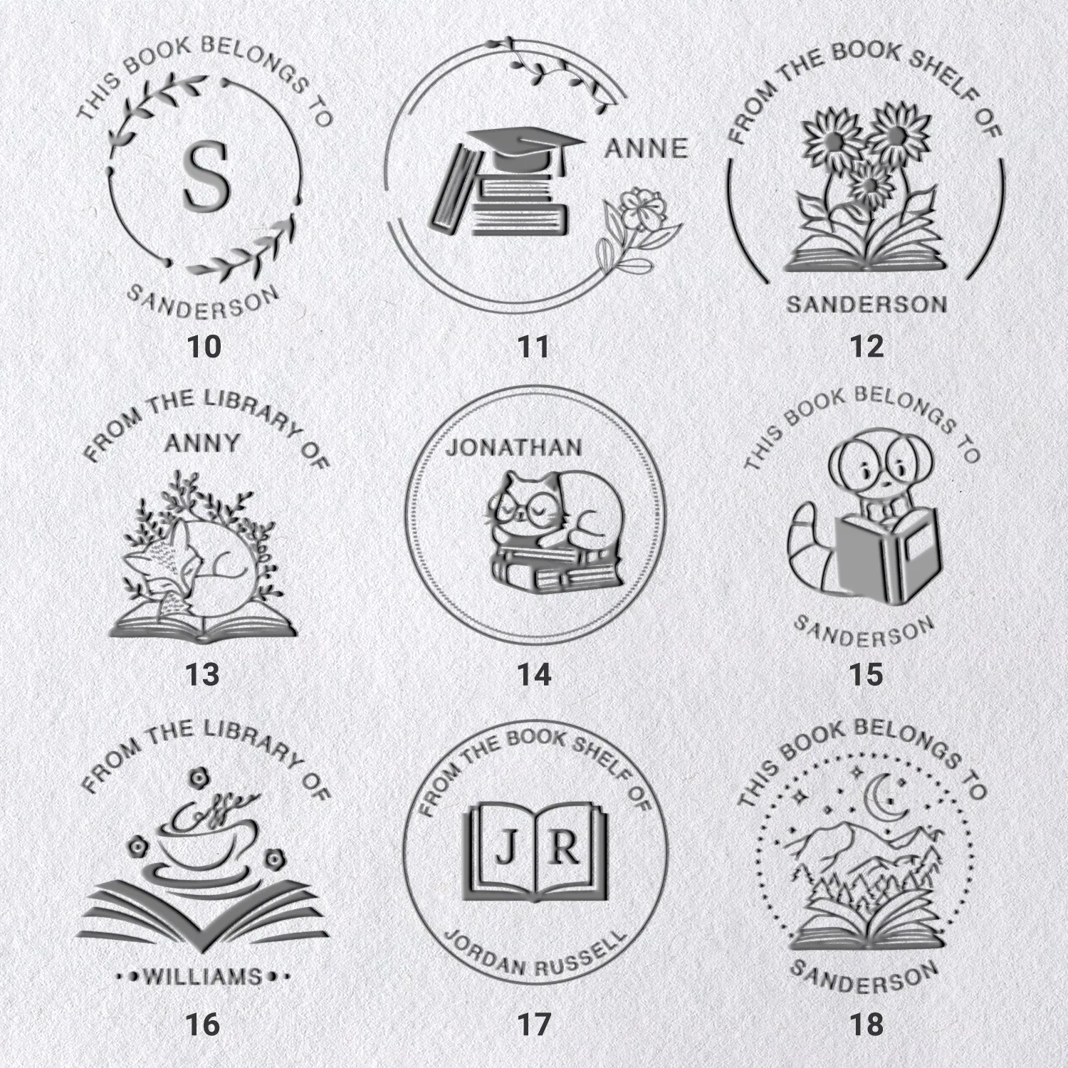 Custom "Ex Libris" Book Embosser (27 Designs)