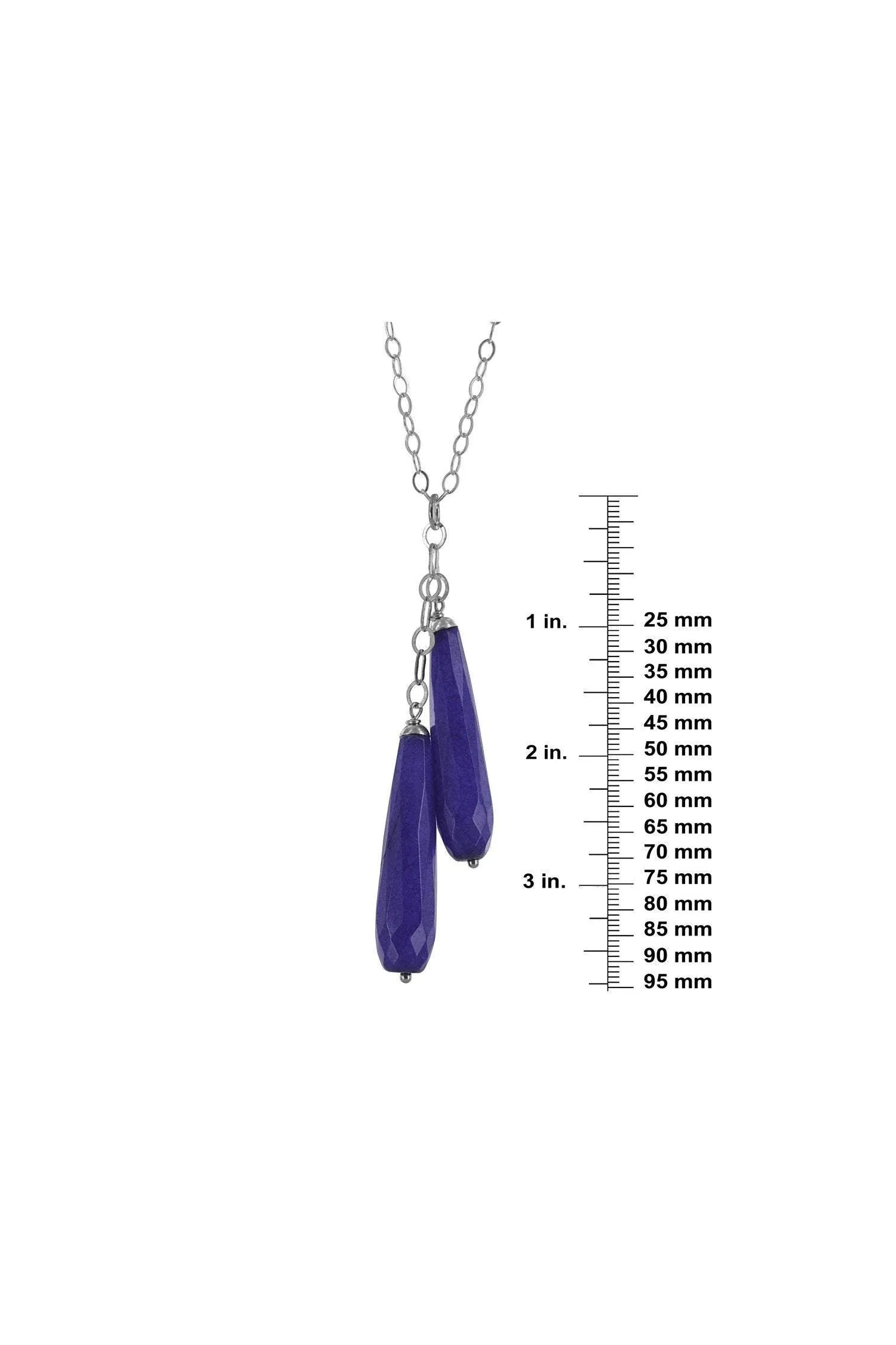 Dark Blue Jade Long Necklace