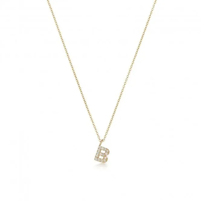 Diamond Jewellery 18ct Gold Diamond Initial Necklace with Personalized Letter Pendant NDQ154/B