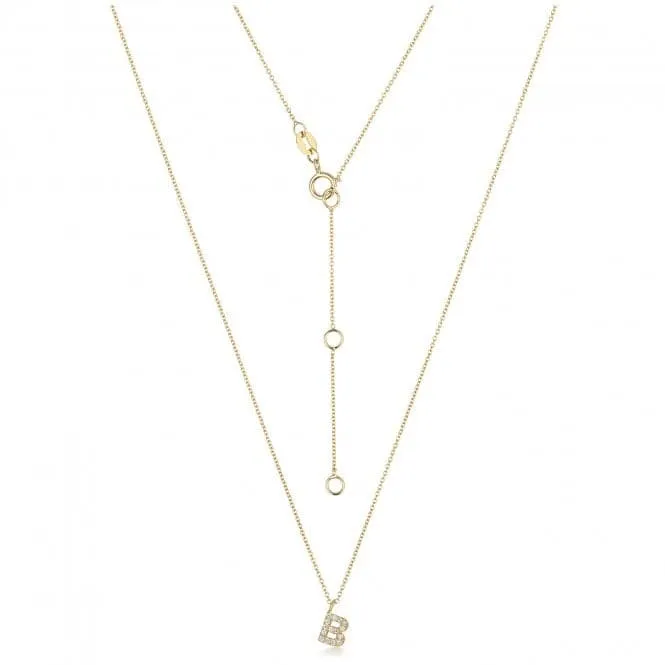 Diamond Jewellery 18ct Gold Diamond Initial Necklace with Personalized Letter Pendant NDQ154/B