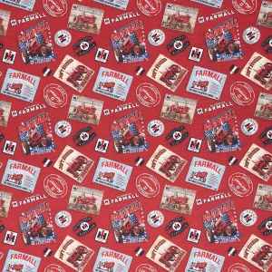 Farmall - Patriotic Tossed Logos Red Yardage