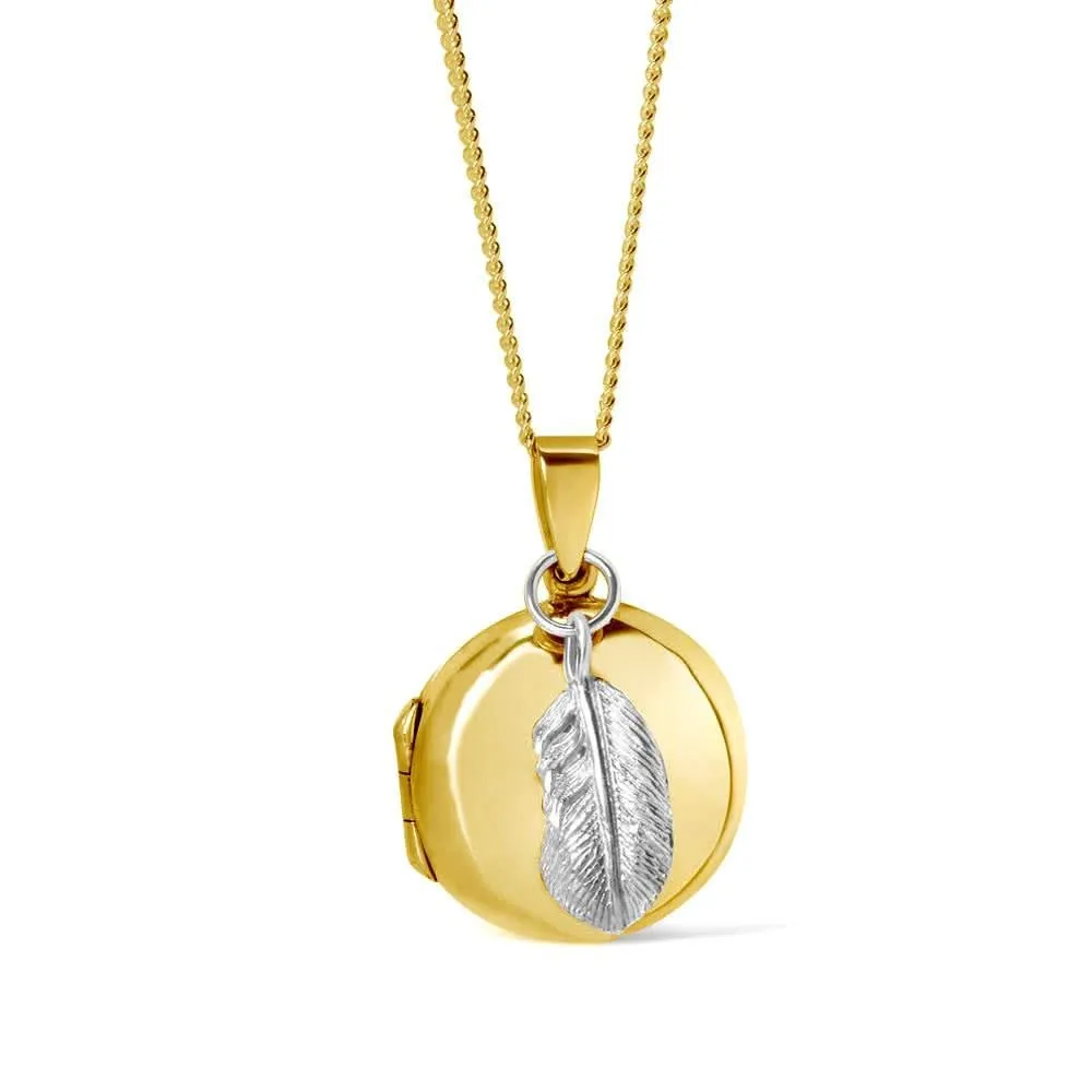 Feather Locket | Gold