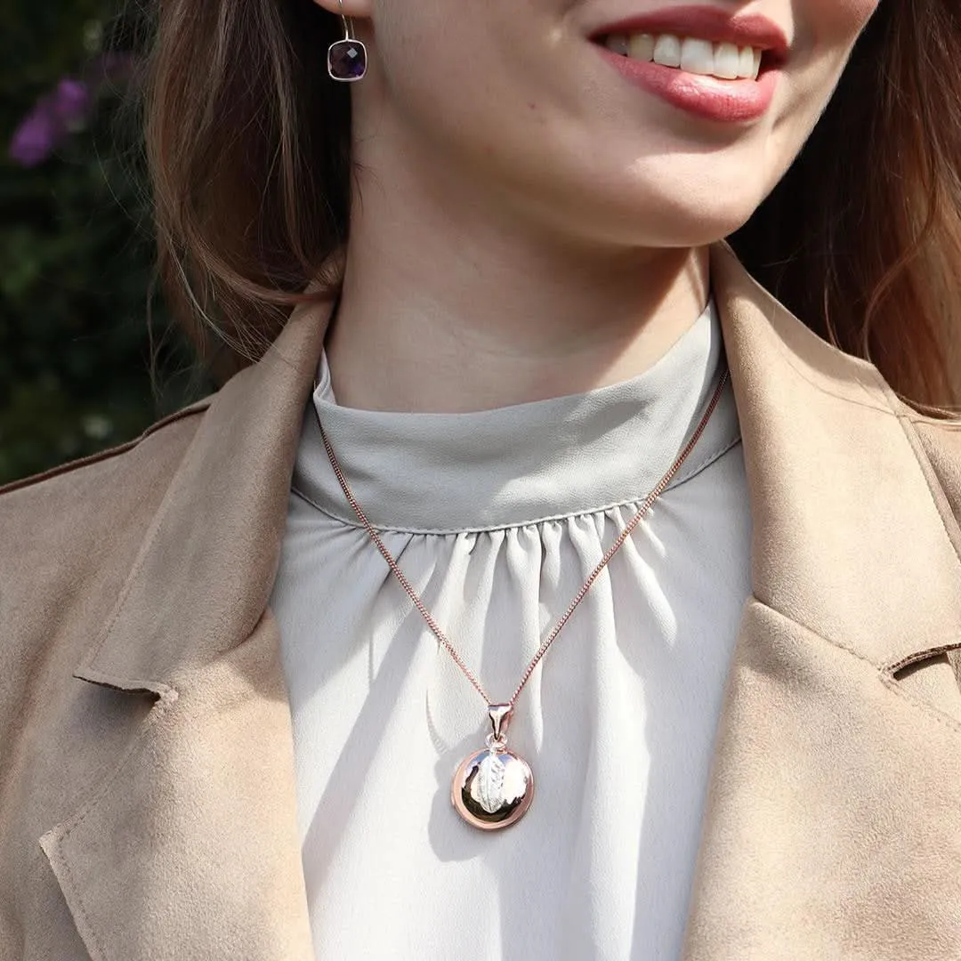 Feather Locket | Rose Gold