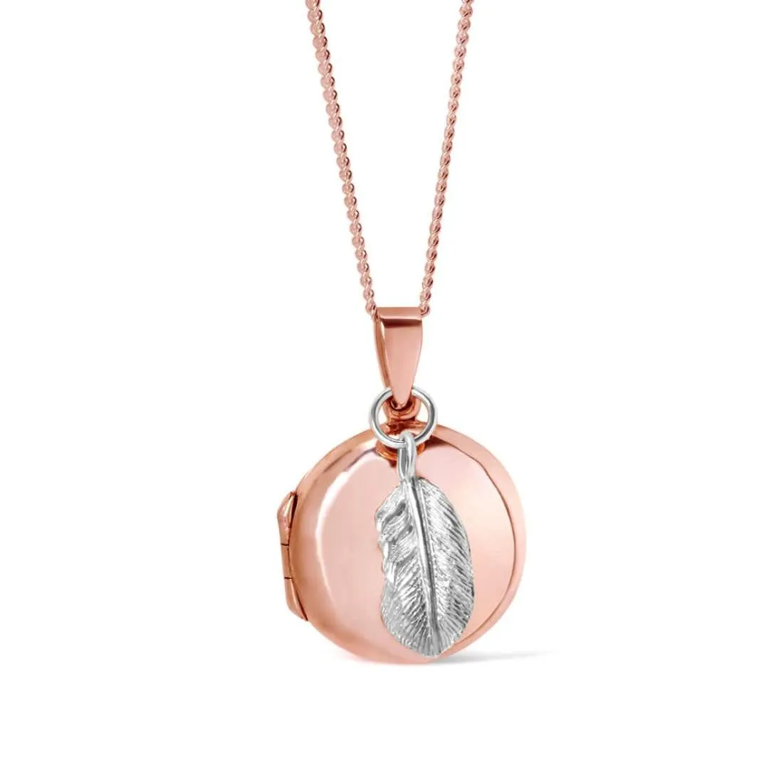 Feather Locket | Rose Gold