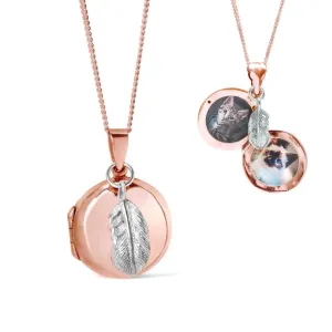 Feather Locket | Rose Gold