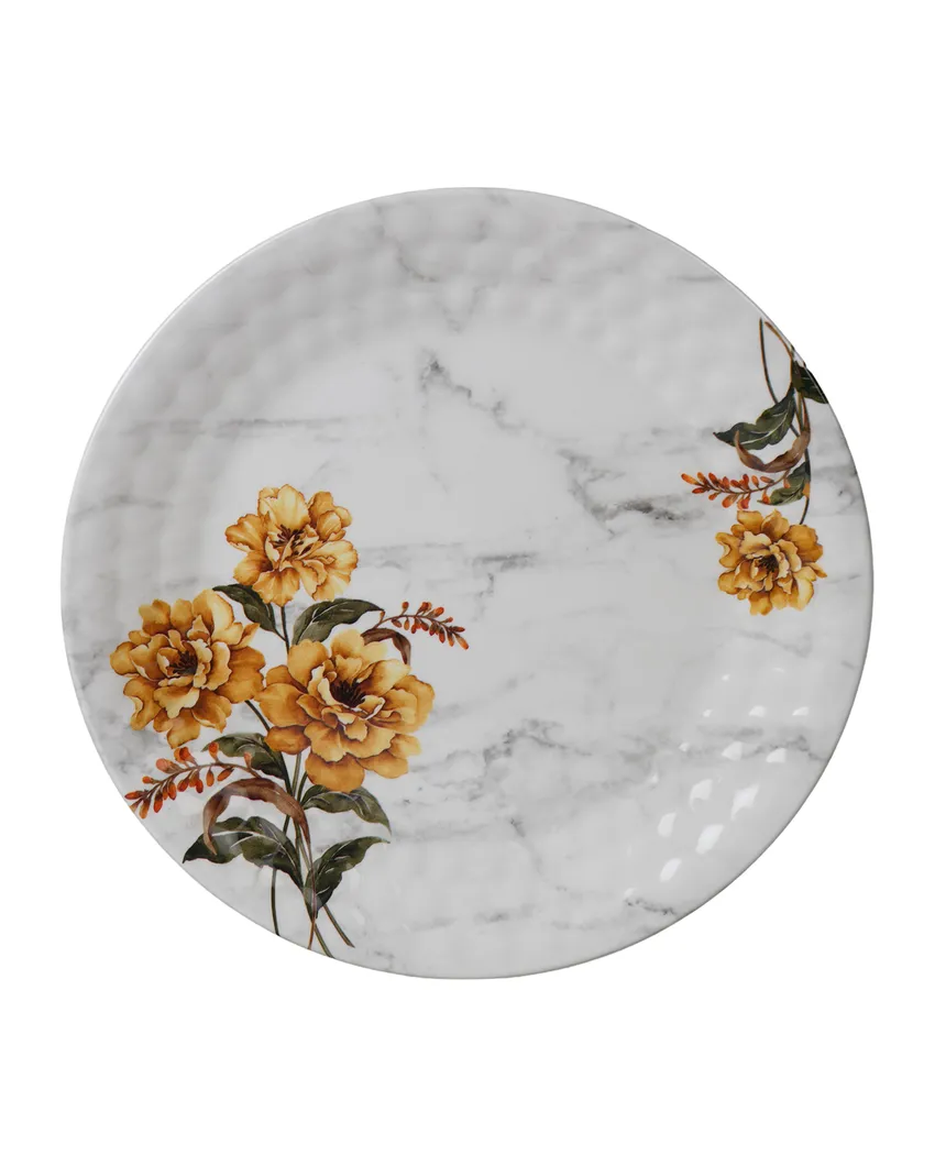 Floral Printed Double Coating Melamine Dinner | Pack of 18pcs