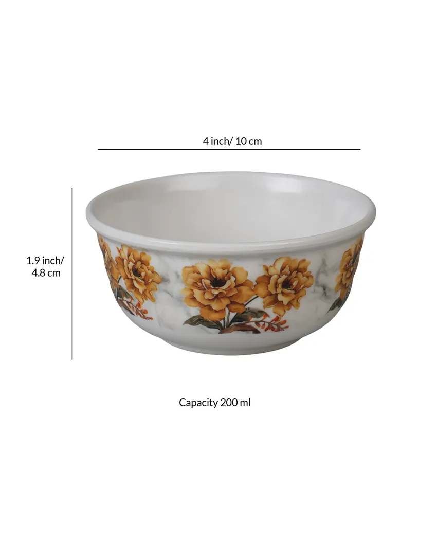 Floral Printed Double Coating Melamine Dinner | Pack of 18pcs