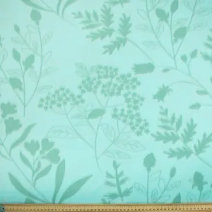 Flowers & Leaves on Blue Printed Polar Fleece DSN #61