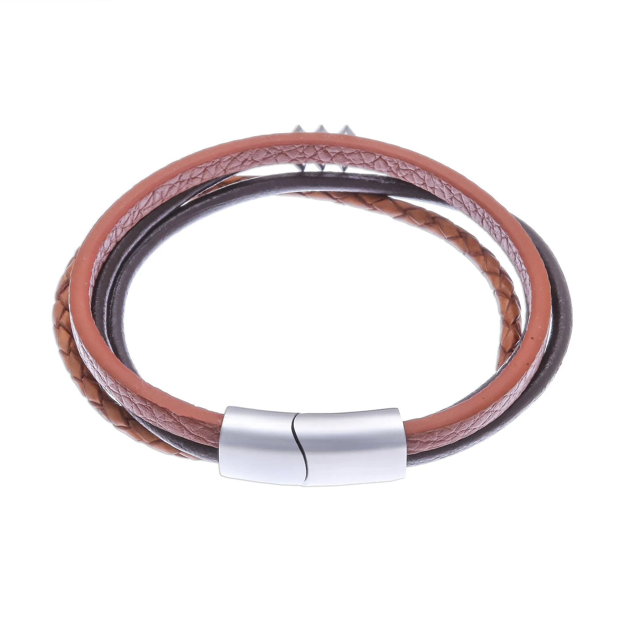 Free Spirited in Brown Leather Cord Bracelet in Brown from Thailand