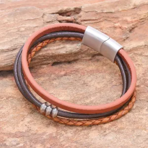Free Spirited in Brown Leather Cord Bracelet in Brown from Thailand