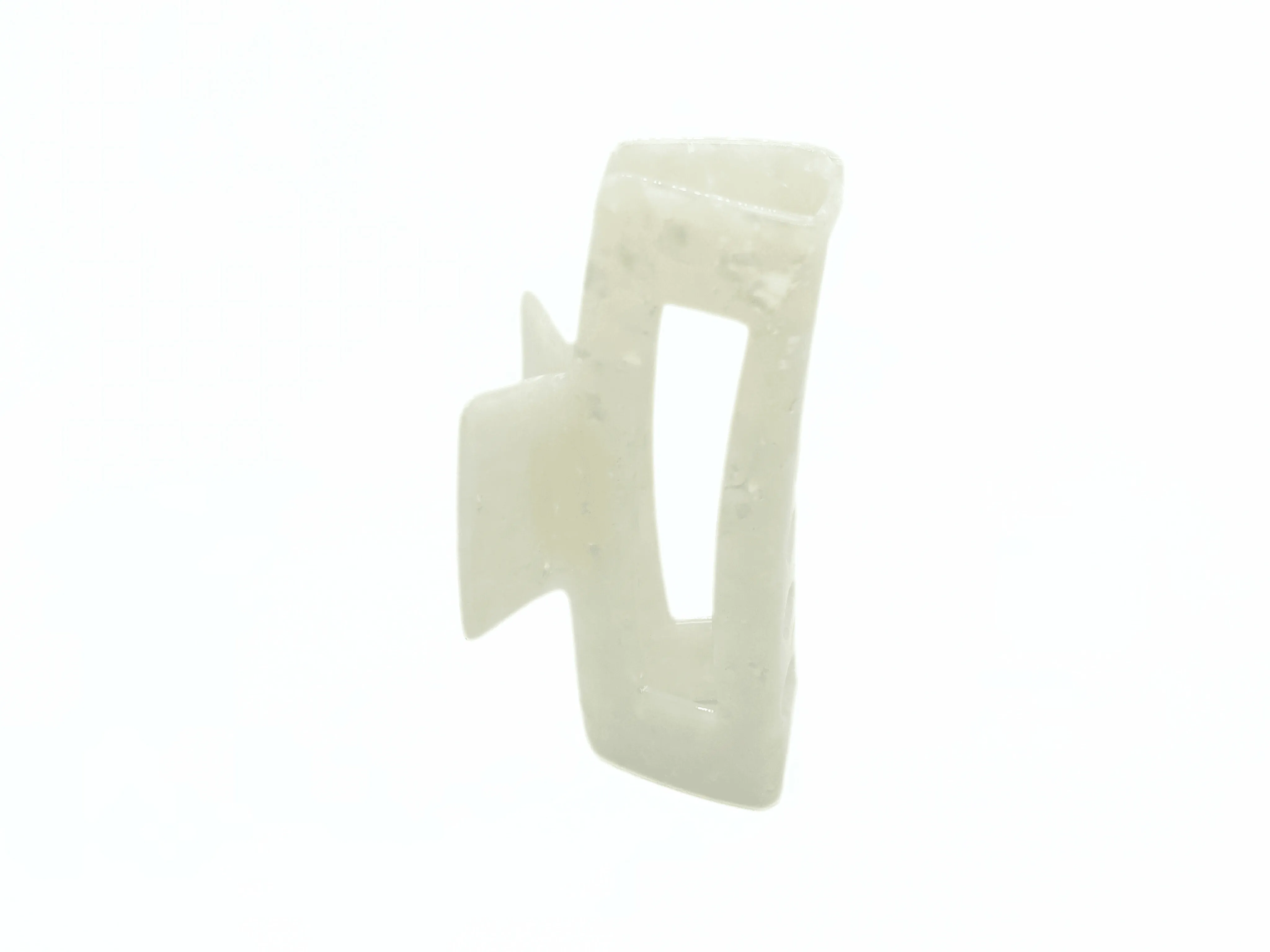 Gemstone White Rectangular Hair Claw Clip