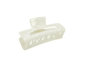 Gemstone White Rectangular Hair Claw Clip
