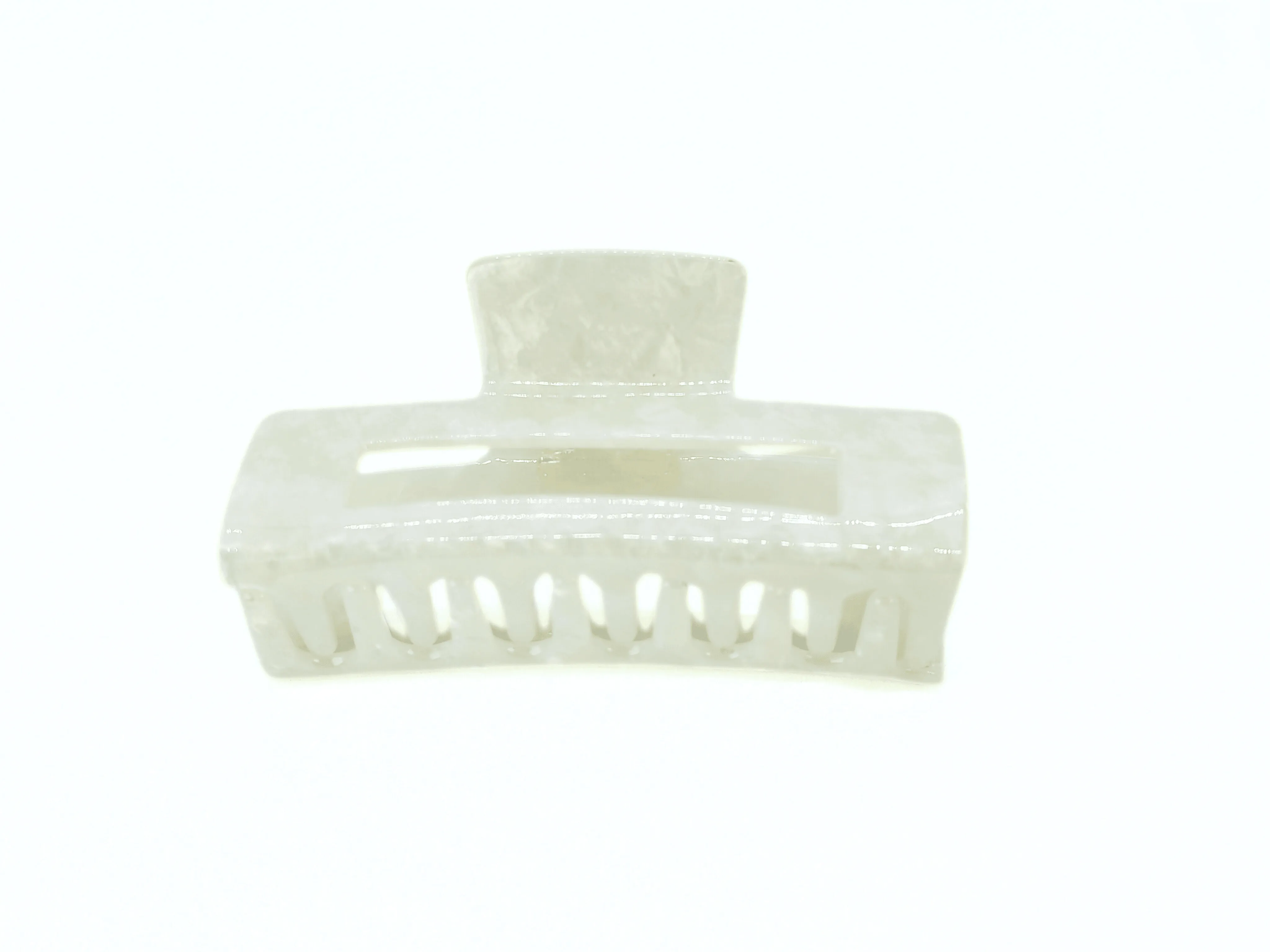 Gemstone White Rectangular Hair Claw Clip