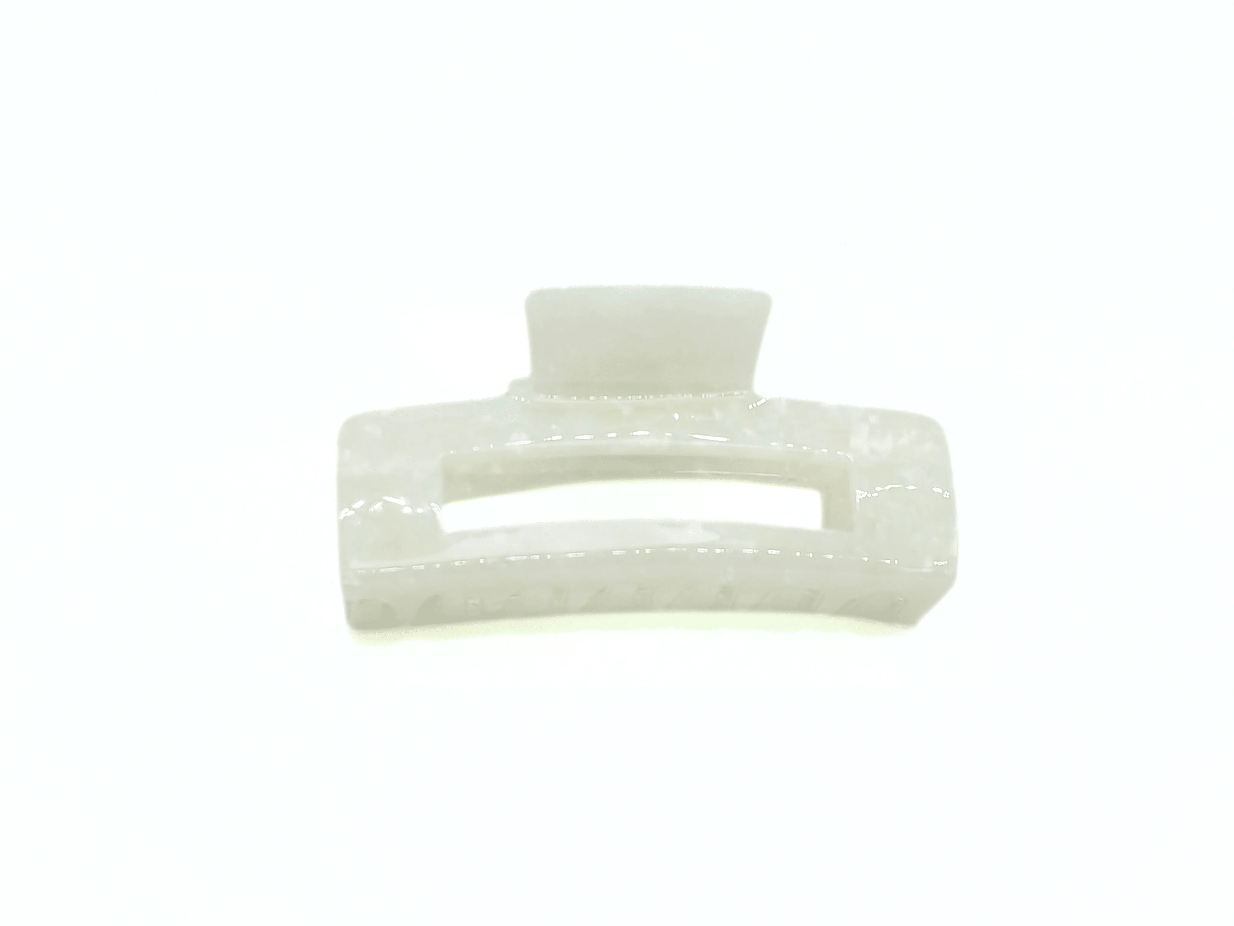 Gemstone White Rectangular Hair Claw Clip