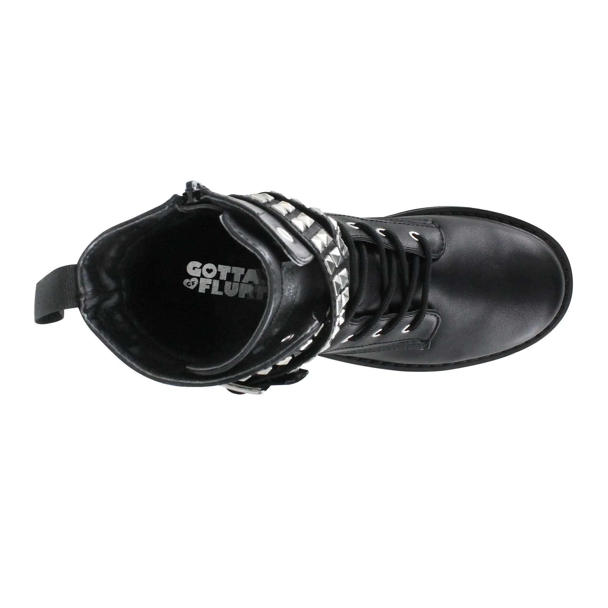 Gotta Flurt Women's Lani Black Combat Boot