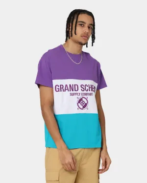 Grand Scheme Colour Block T-Shirt Purple/White/Blue