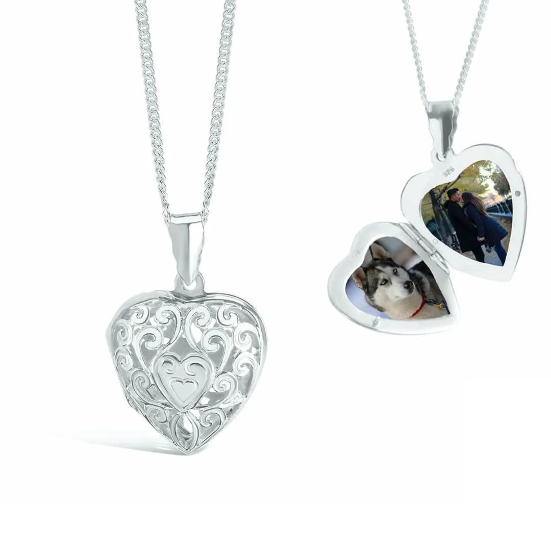 Heart Locket Necklace  White Gold   Photos