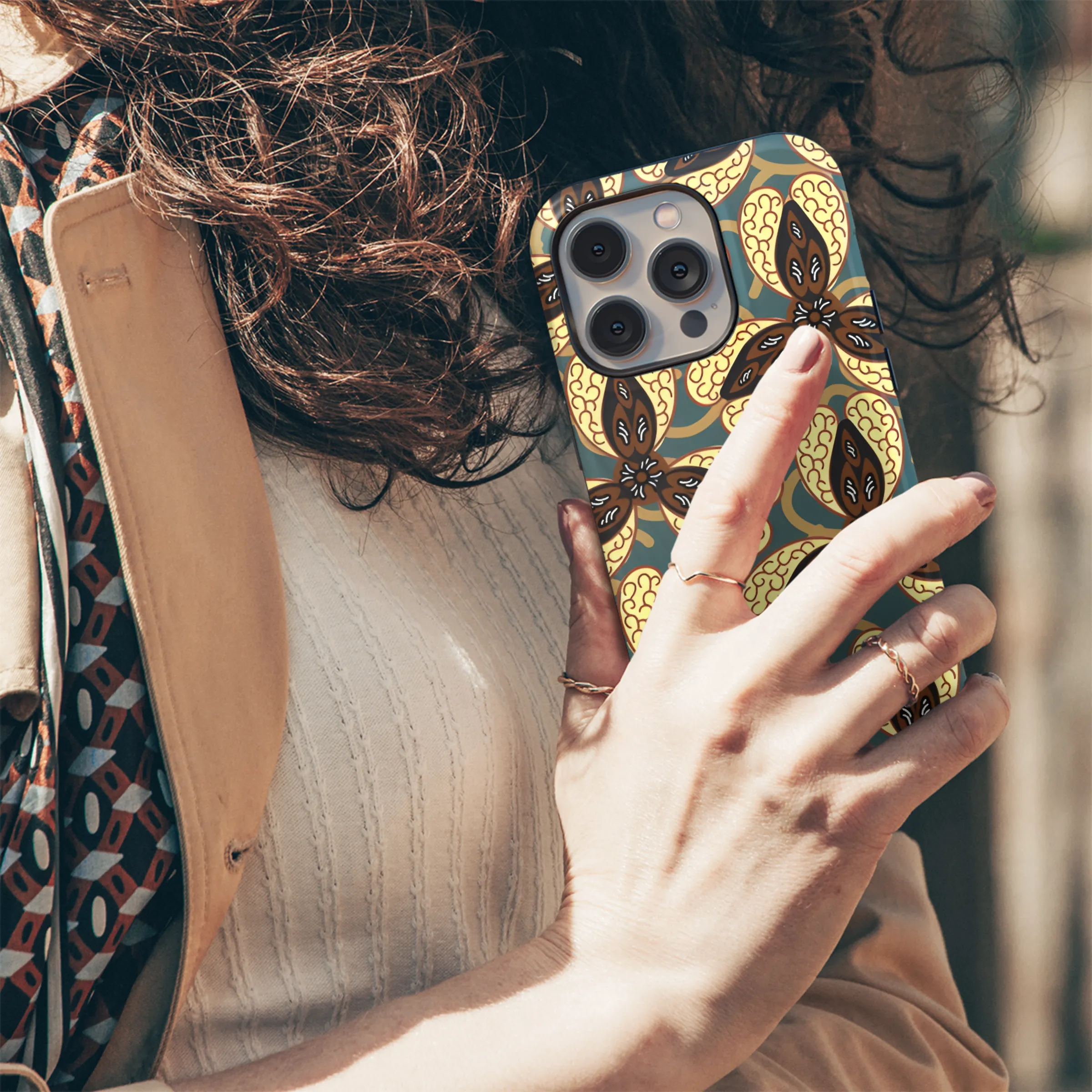 Indonesian Plant Batik Motifs Phone Case iPhone Samsung Cover Pixel 3804
