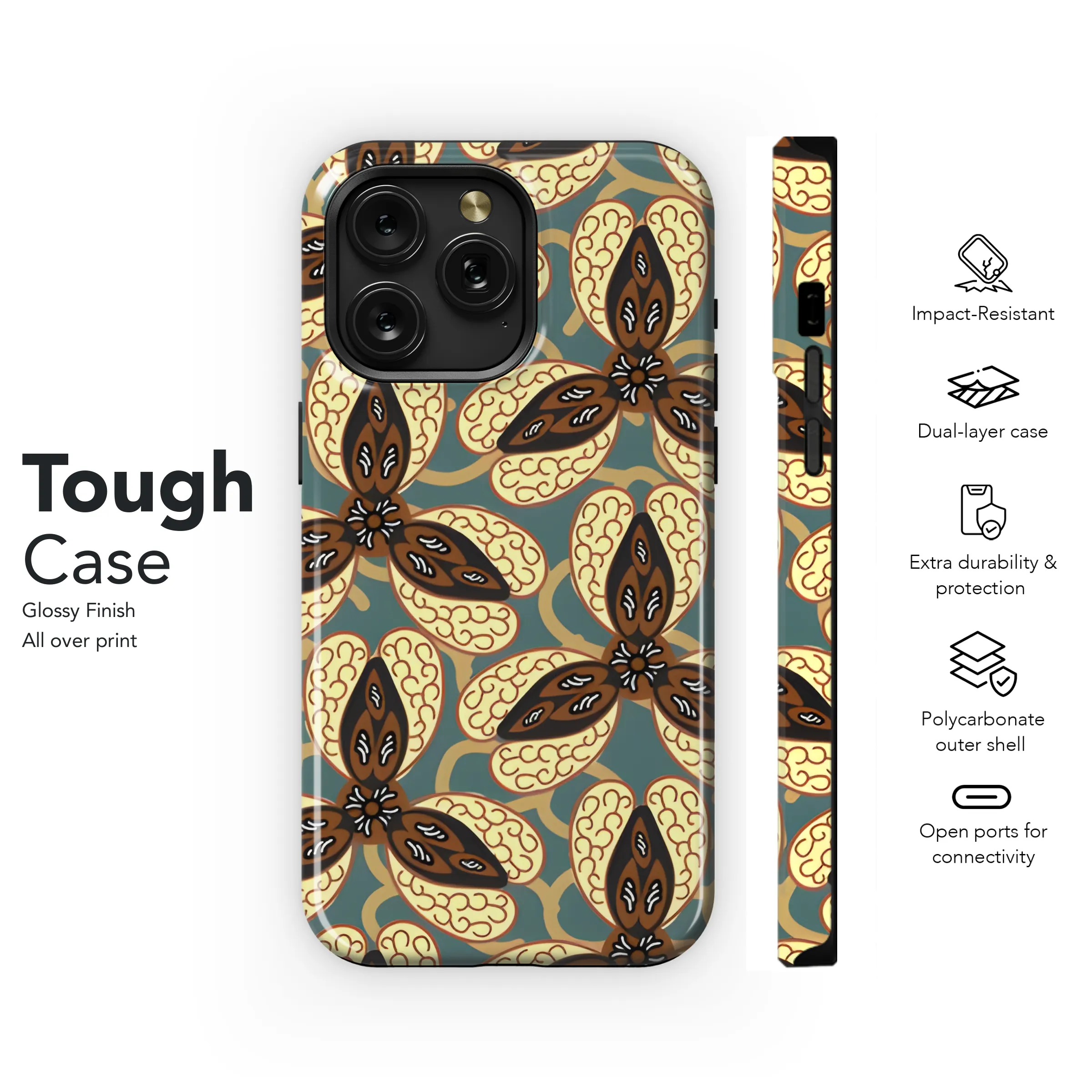 Indonesian Plant Batik Motifs Phone Case iPhone Samsung Cover Pixel 3804