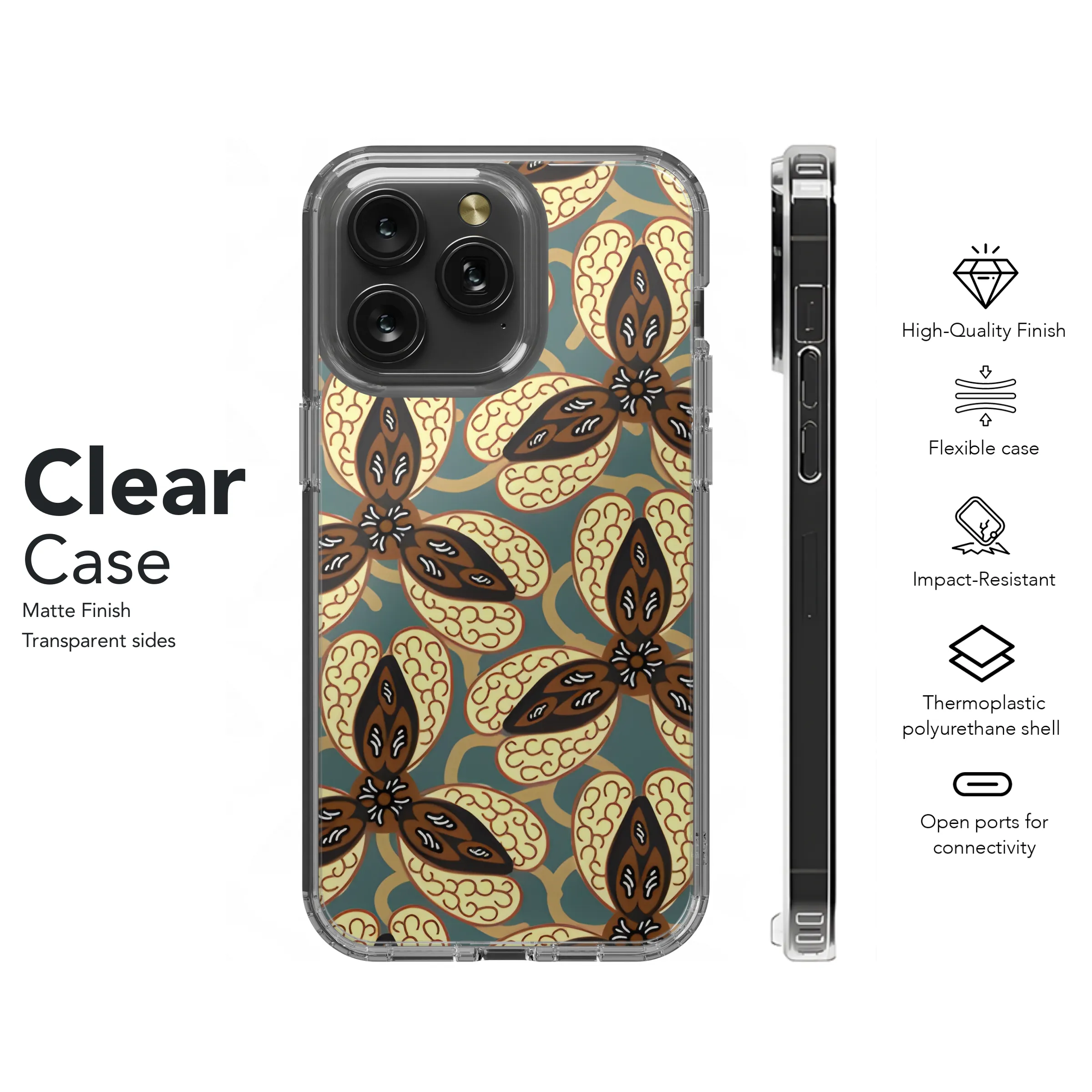Indonesian Plant Batik Motifs Phone Case iPhone Samsung Cover Pixel 3804
