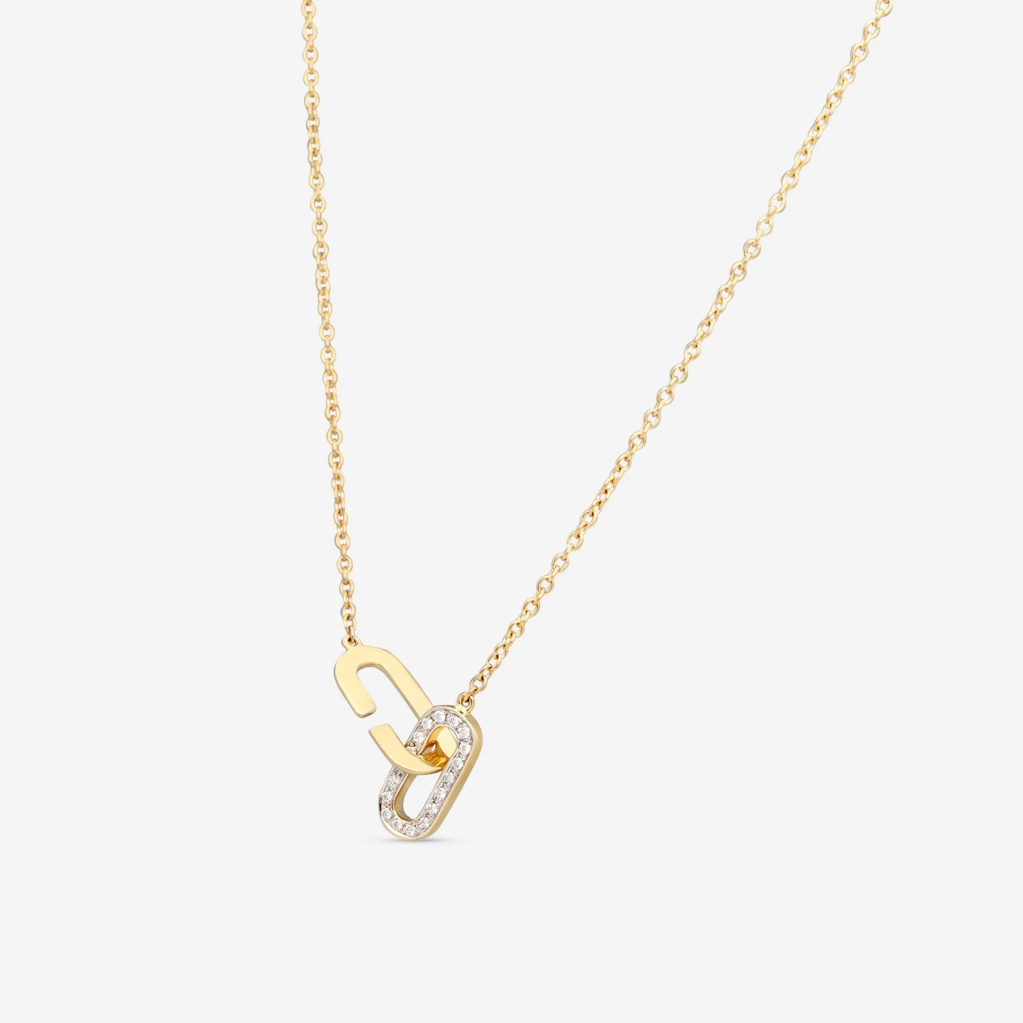 K Di Kuore Link 18K Yellow Gold Diamond Necklace 451712