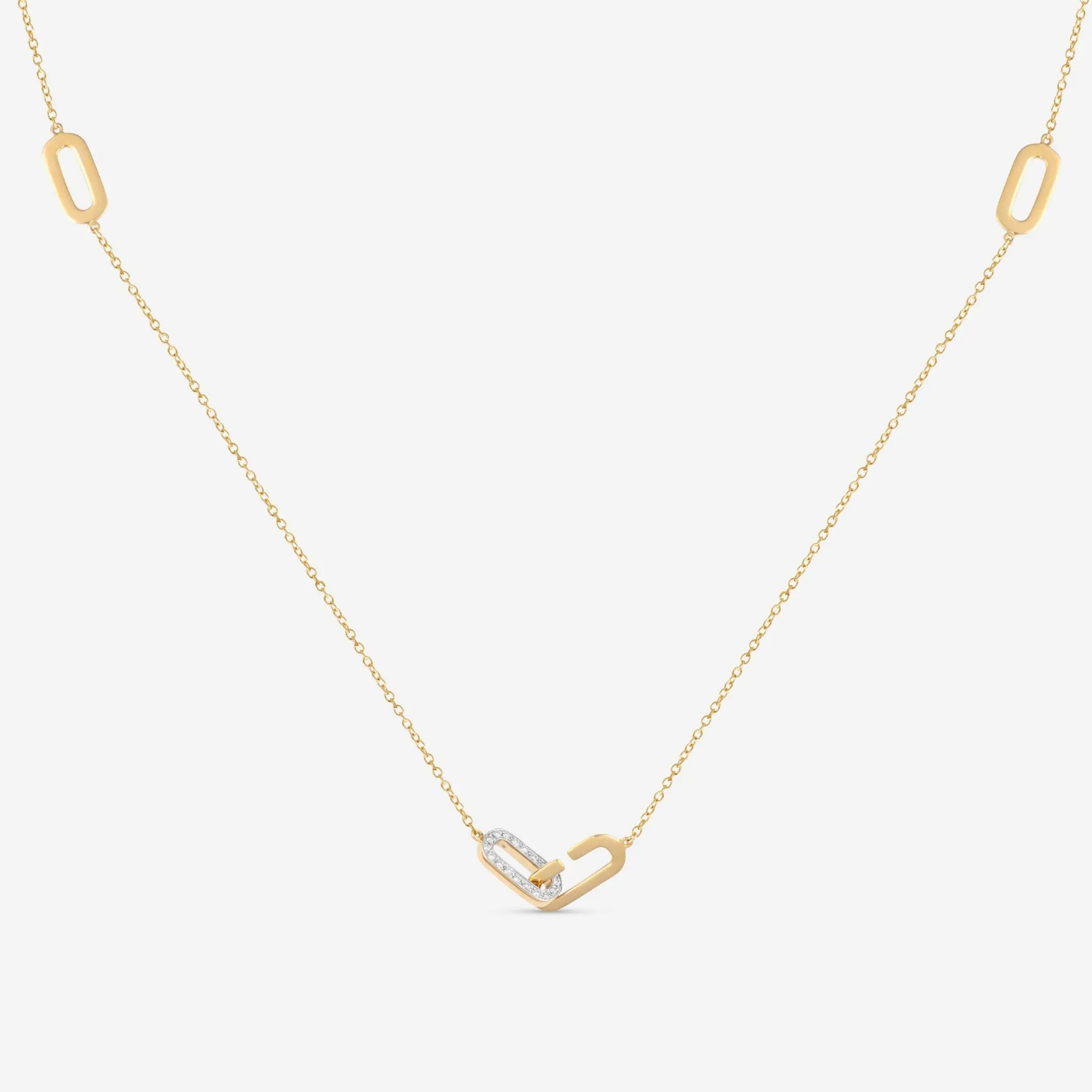 K Di Kuore Link 18K Yellow Gold Diamond Necklace 451712