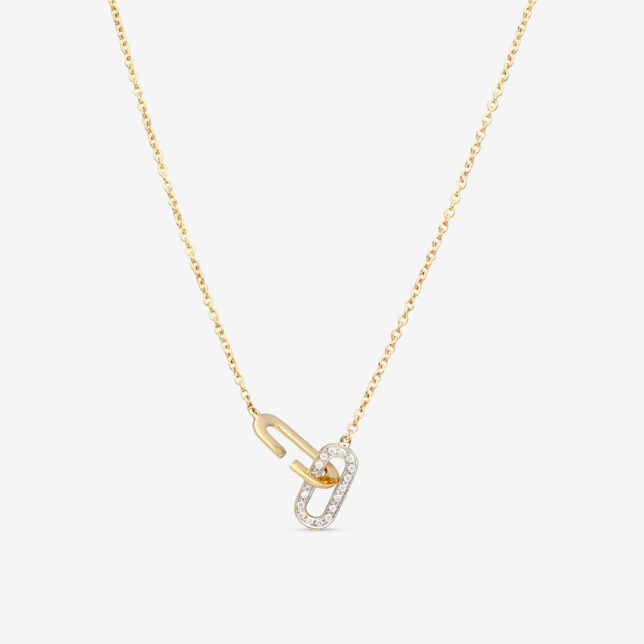 K Di Kuore Link 18K Yellow Gold Diamond Necklace 451712