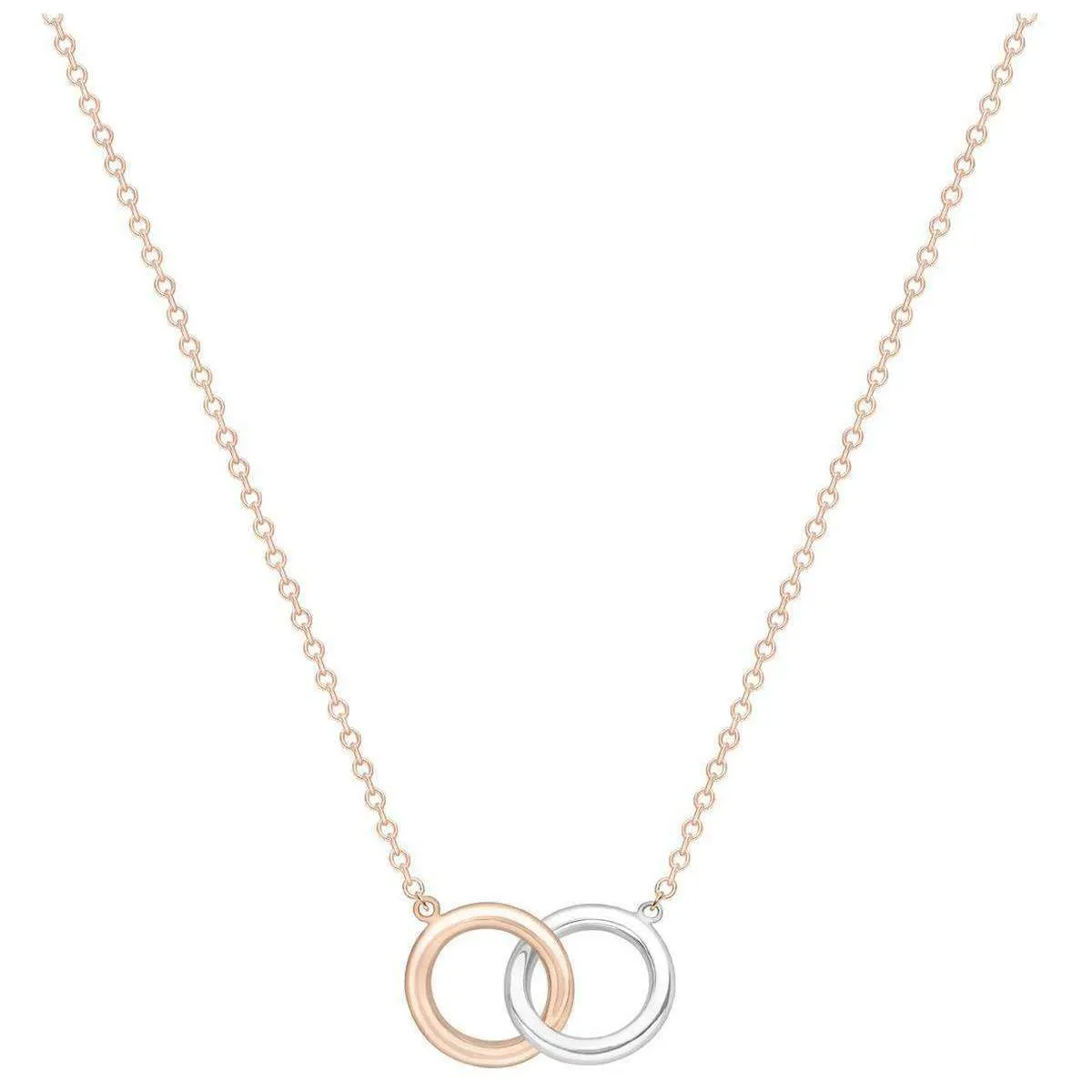 KJ Beckett Interlocked Rings Necklace - Rose Gold/Silver