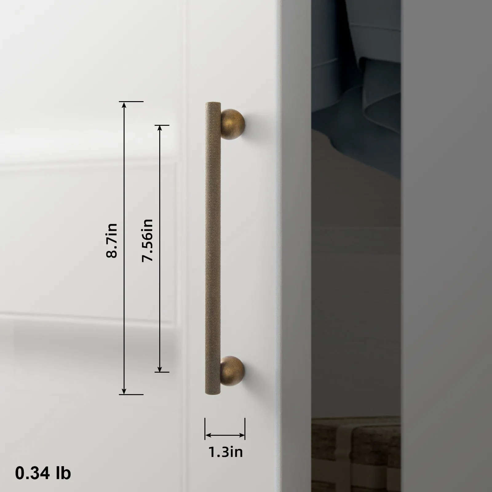 Knurled Metal Alloy Cabinet Pulls with Ball Base Retro Handles Antique Brass Hardware